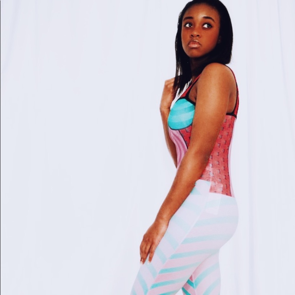 Women’s sleeveless striped jumpsuit